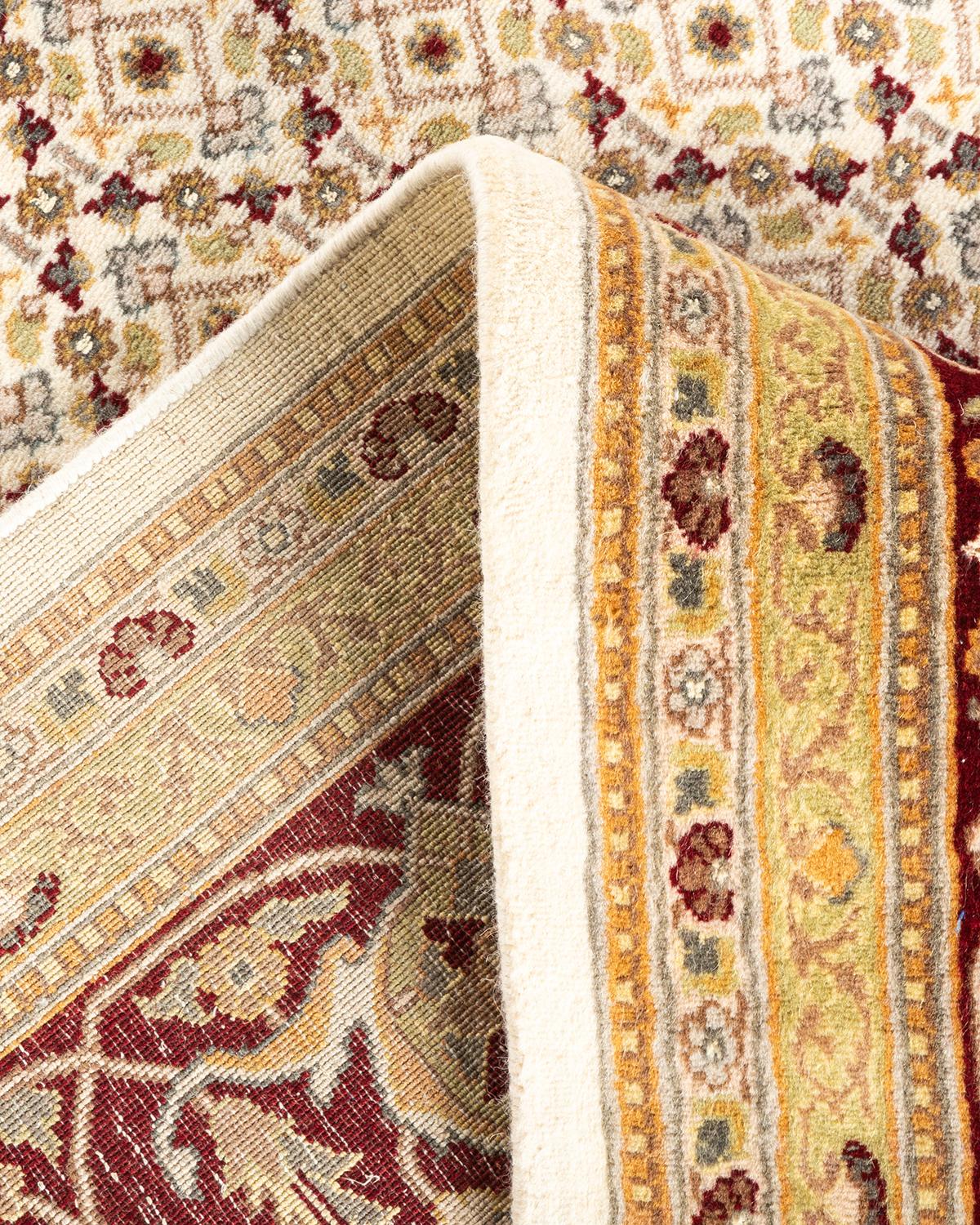 Wool One-of-a-kind Hand Knotted Oriental Mogul Ivory Area Rug For Sale