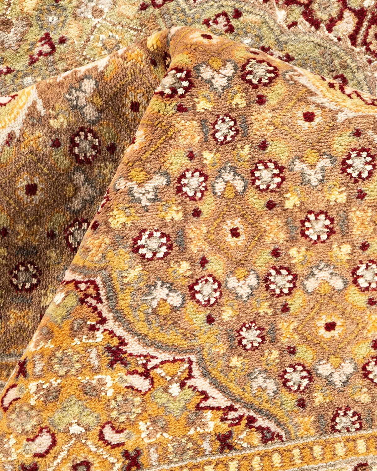 One-of-a-kind Hand Knotted Oriental Mogul Ivory Area Rug For Sale 1