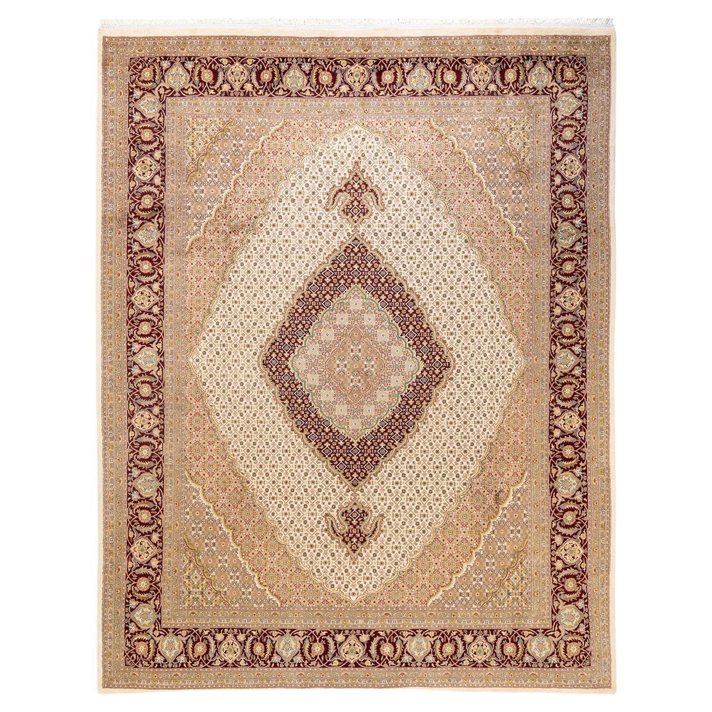 One-of-a-kind Hand Knotted Oriental Mogul Ivory Area Rug