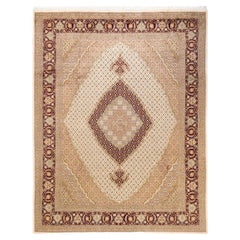 One-of-a-kind Hand Knotted Oriental Mogul Ivory Area Rug