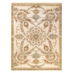 One-of-a-kind Hand Knotted Oriental Mogul Ivory Area Rug