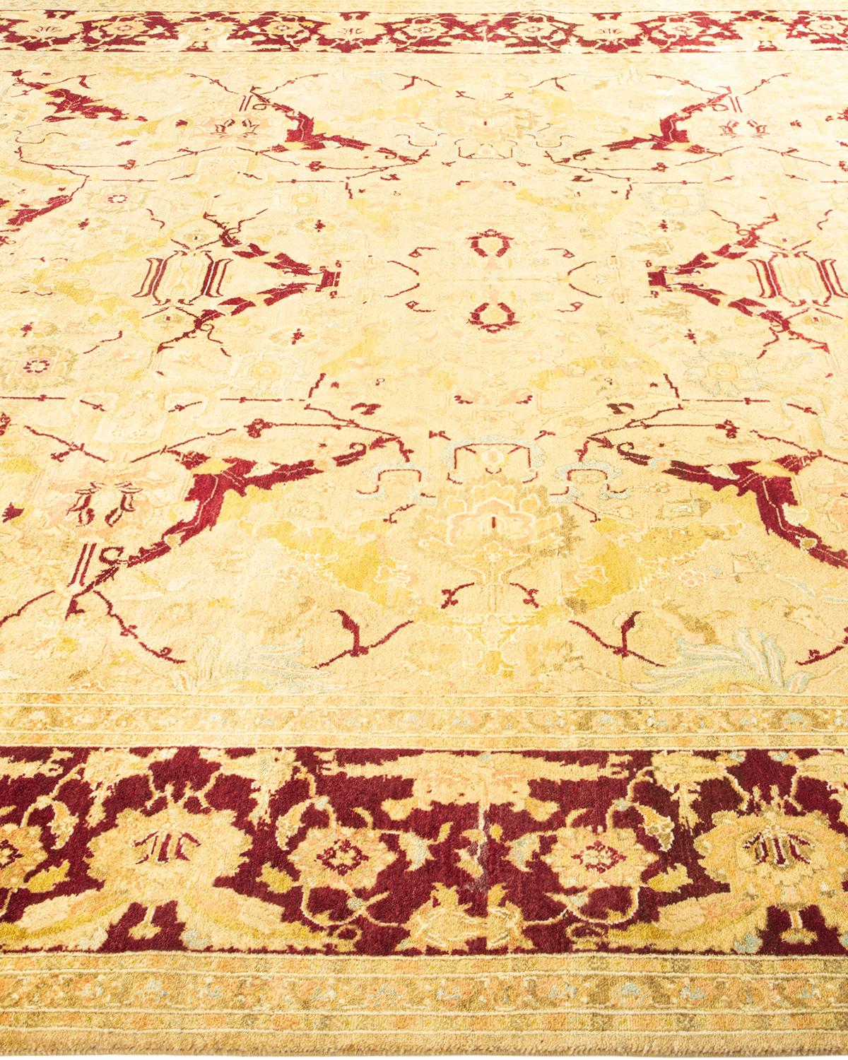 Tapis Oriental Mogul ivoire noué à la main unique en son genre Neuf - En vente à Norwalk, CT