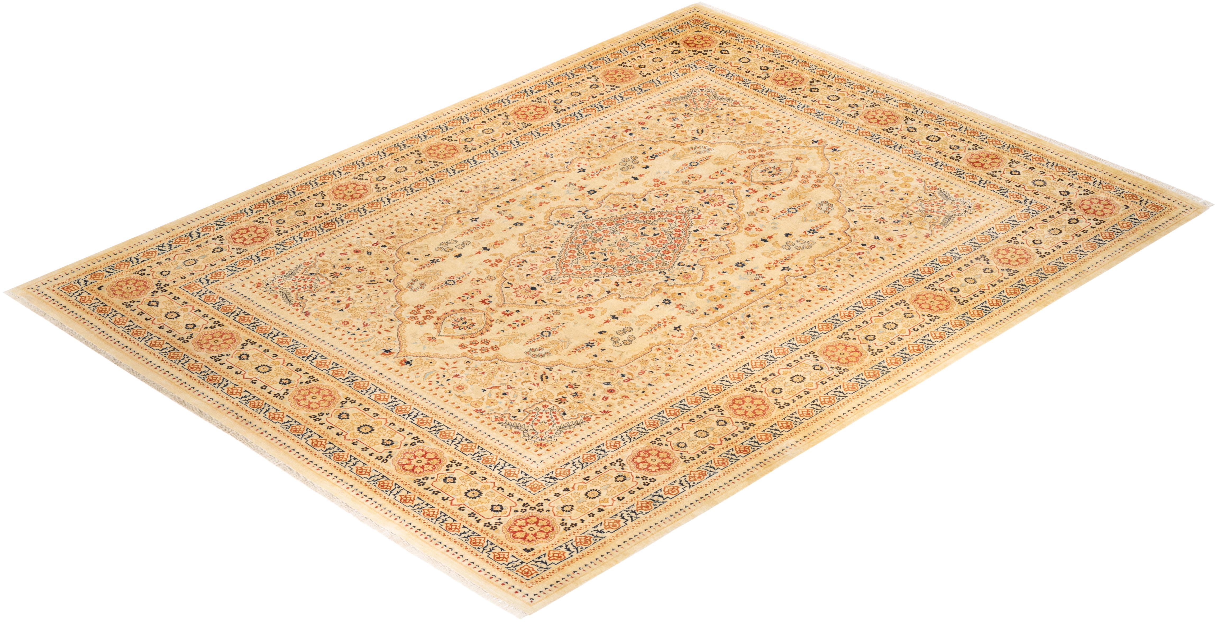 Tappeto orientale Mogul Ivory, unico nel suo genere e annodato a mano in vendita 2