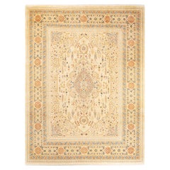 One-of-a-kind Hand Knotted Oriental Mogul Ivory Area Rug