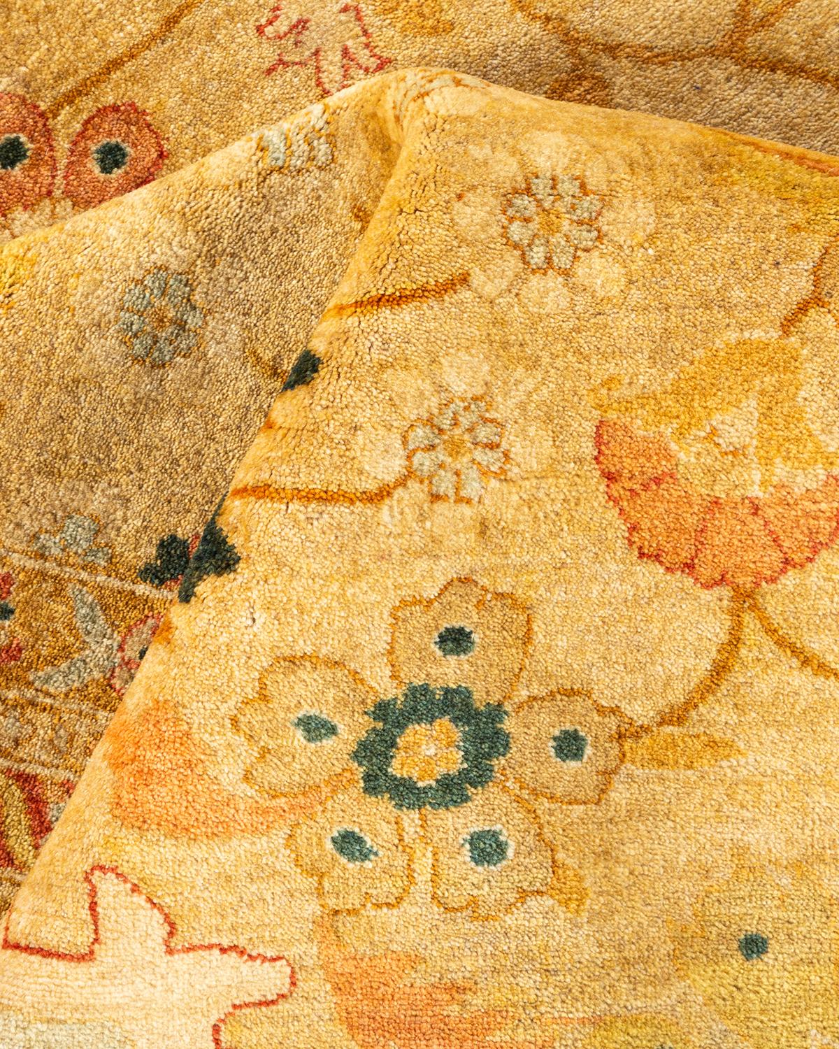 Tapis Oriental Mogul ivoire noué à la main unique en son genre 1