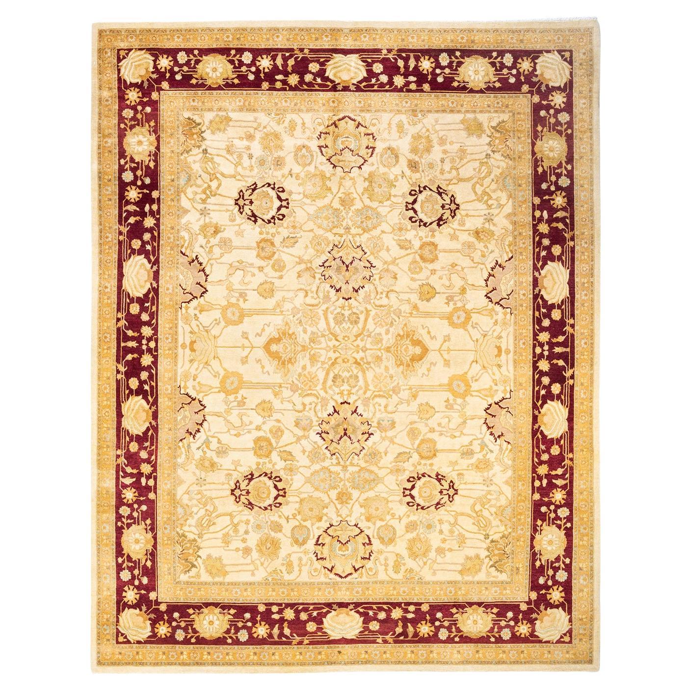 One-of-a-kind Hand Knotted Oriental Mogul Ivory Area Rug