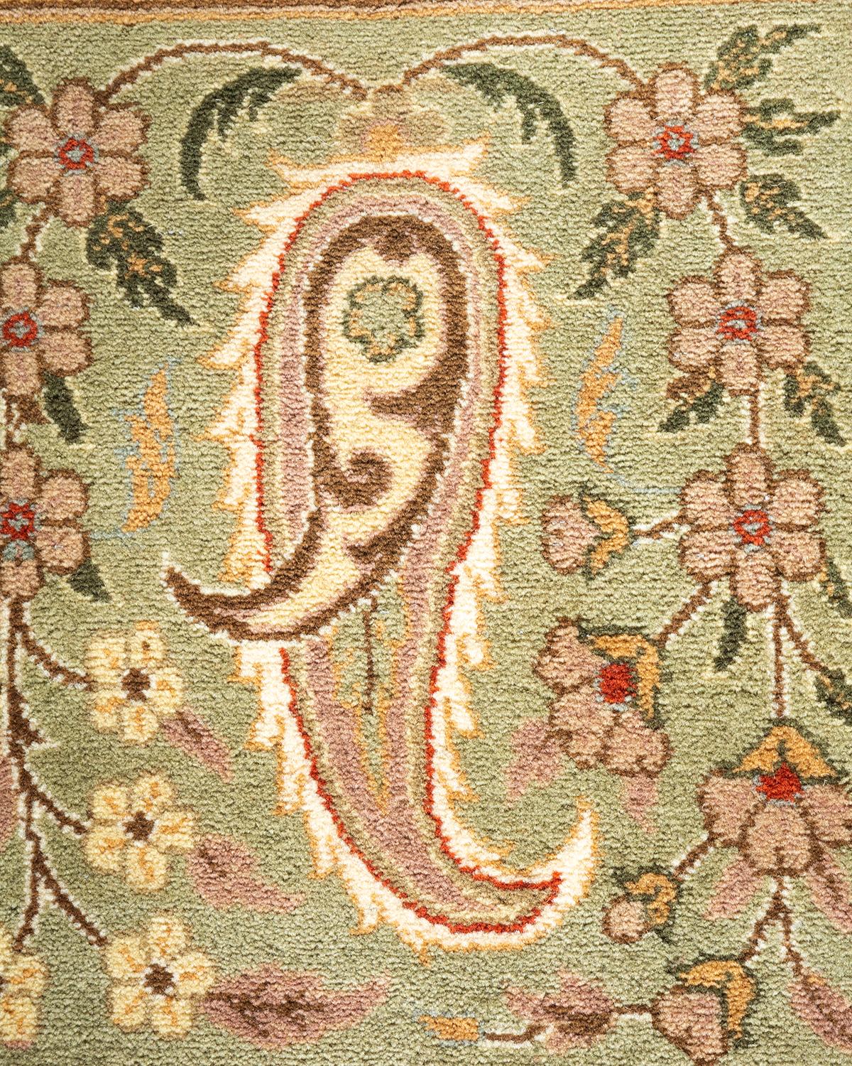 Handgeknüpfter orientalischer Mogul elfenbeinfarbener Teppich in Elfenbein, Unikat (Pakistanisch) im Angebot