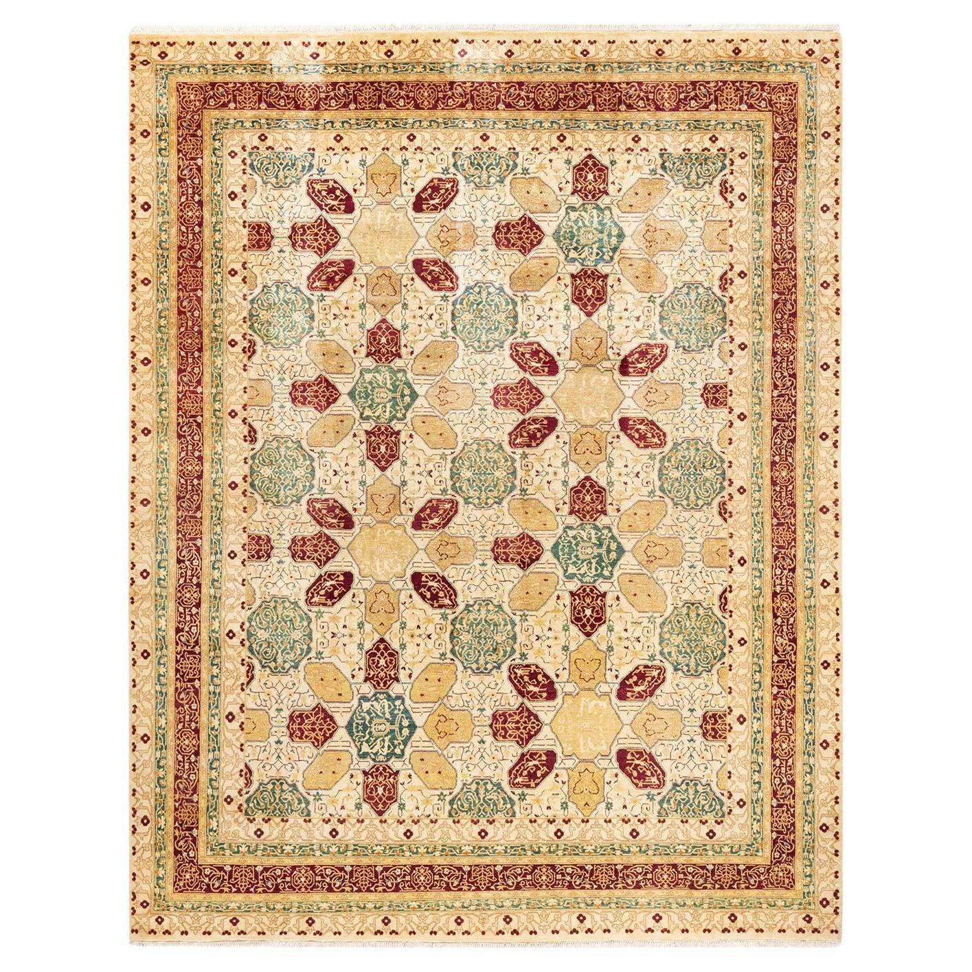 One-of-a-kind Hand Knotted Oriental Mogul Ivory Area Rug