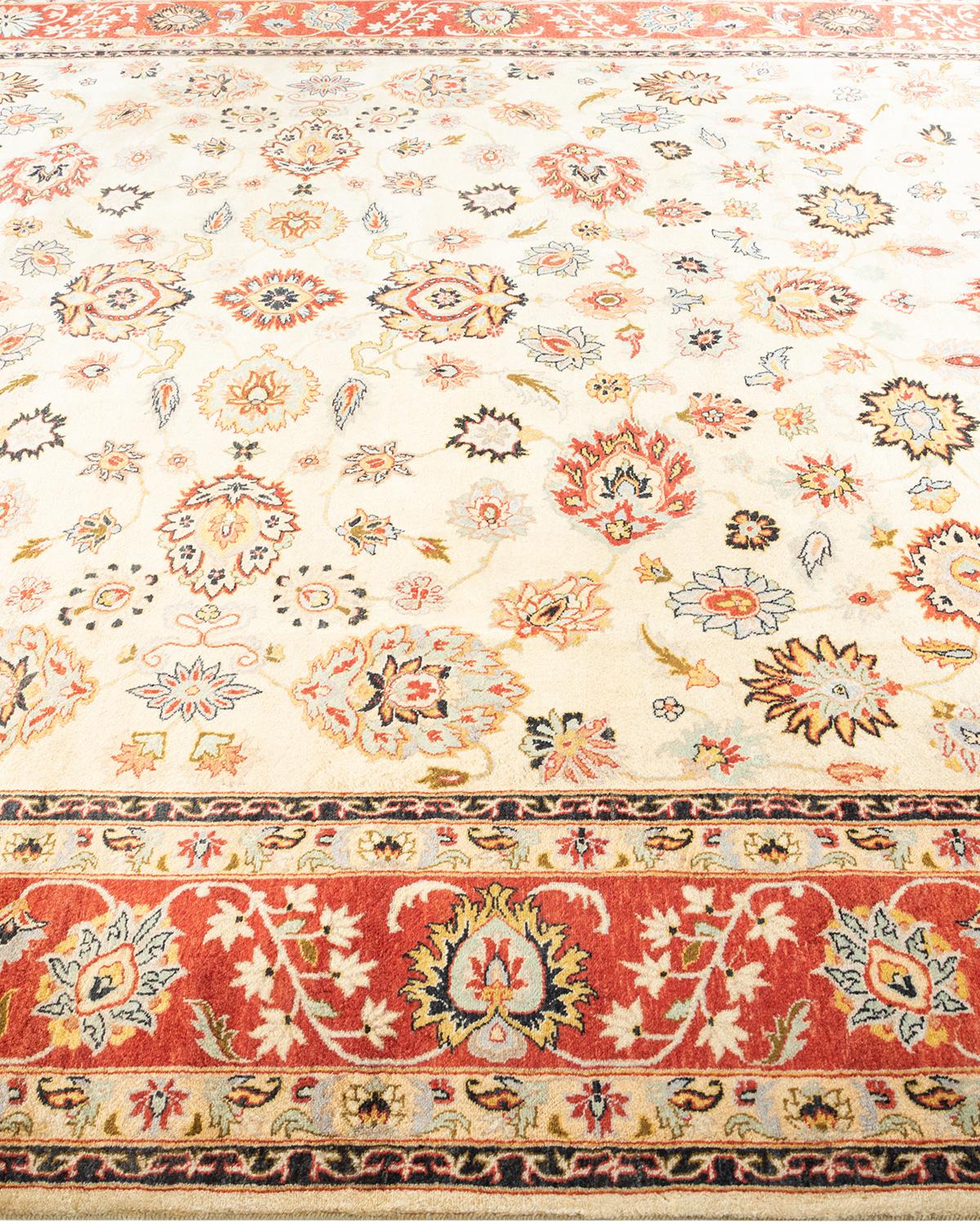 Tapis Oriental Mogul ivoire noué à la main, unique en son genre Neuf - En vente à Norwalk, CT
