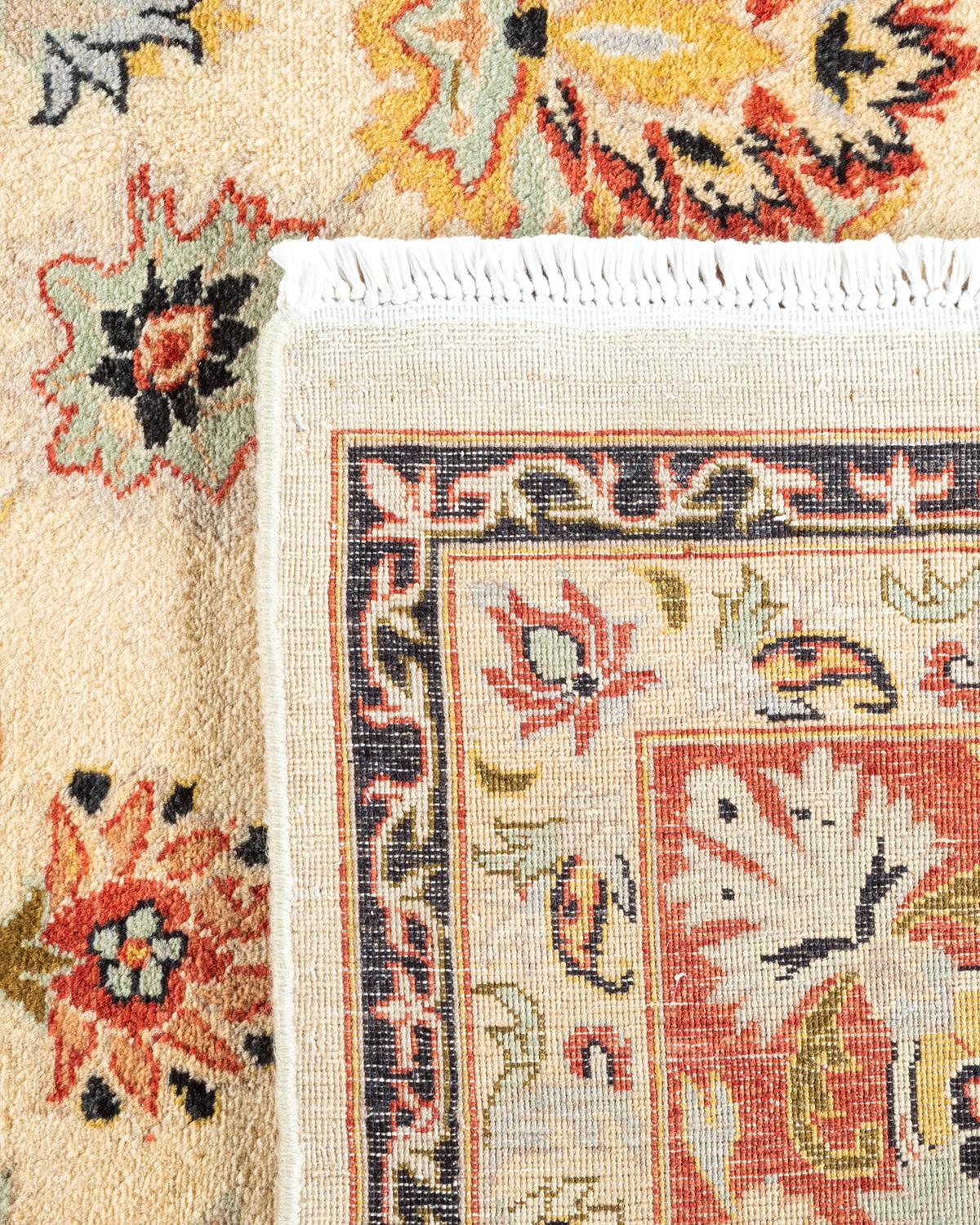 XXIe siècle et contemporain Tapis Oriental Mogul ivoire noué à la main, unique en son genre en vente