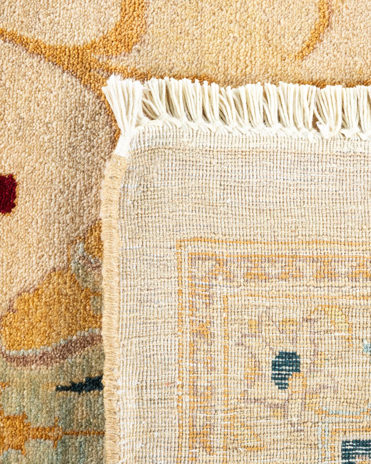 XXIe siècle et contemporain Tapis Oriental Mogul ivoire noué à la main unique en son genre en vente