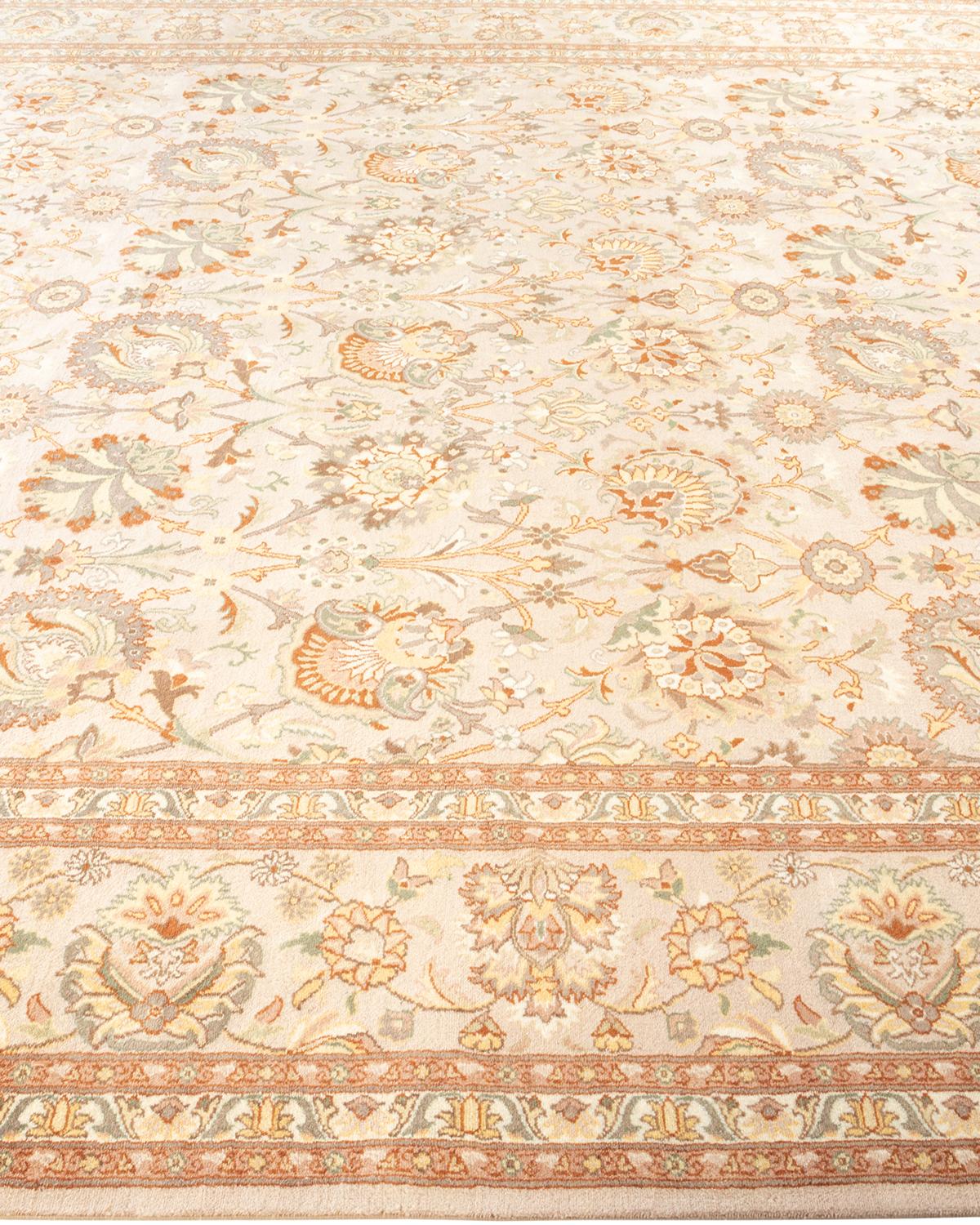 Tapis Oriental Mogul ivoire noué à la main, unique en son genre Neuf - En vente à Norwalk, CT