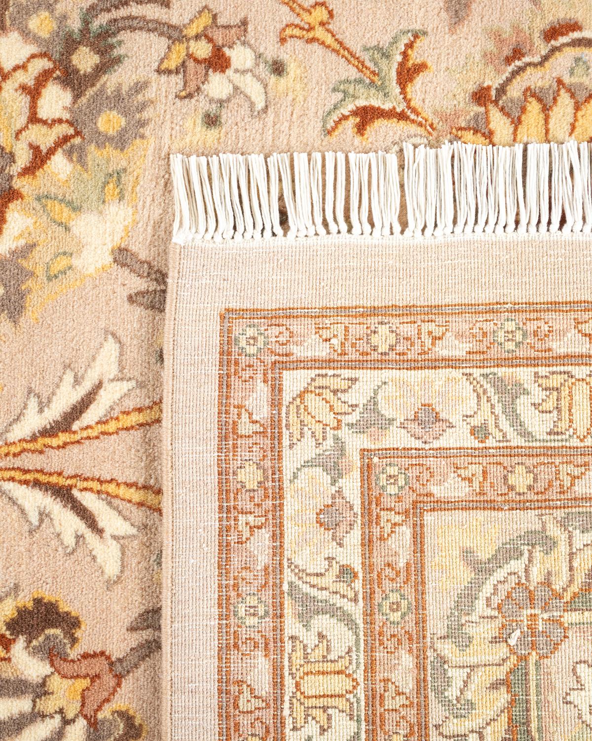 XXIe siècle et contemporain Tapis Oriental Mogul ivoire noué à la main, unique en son genre en vente