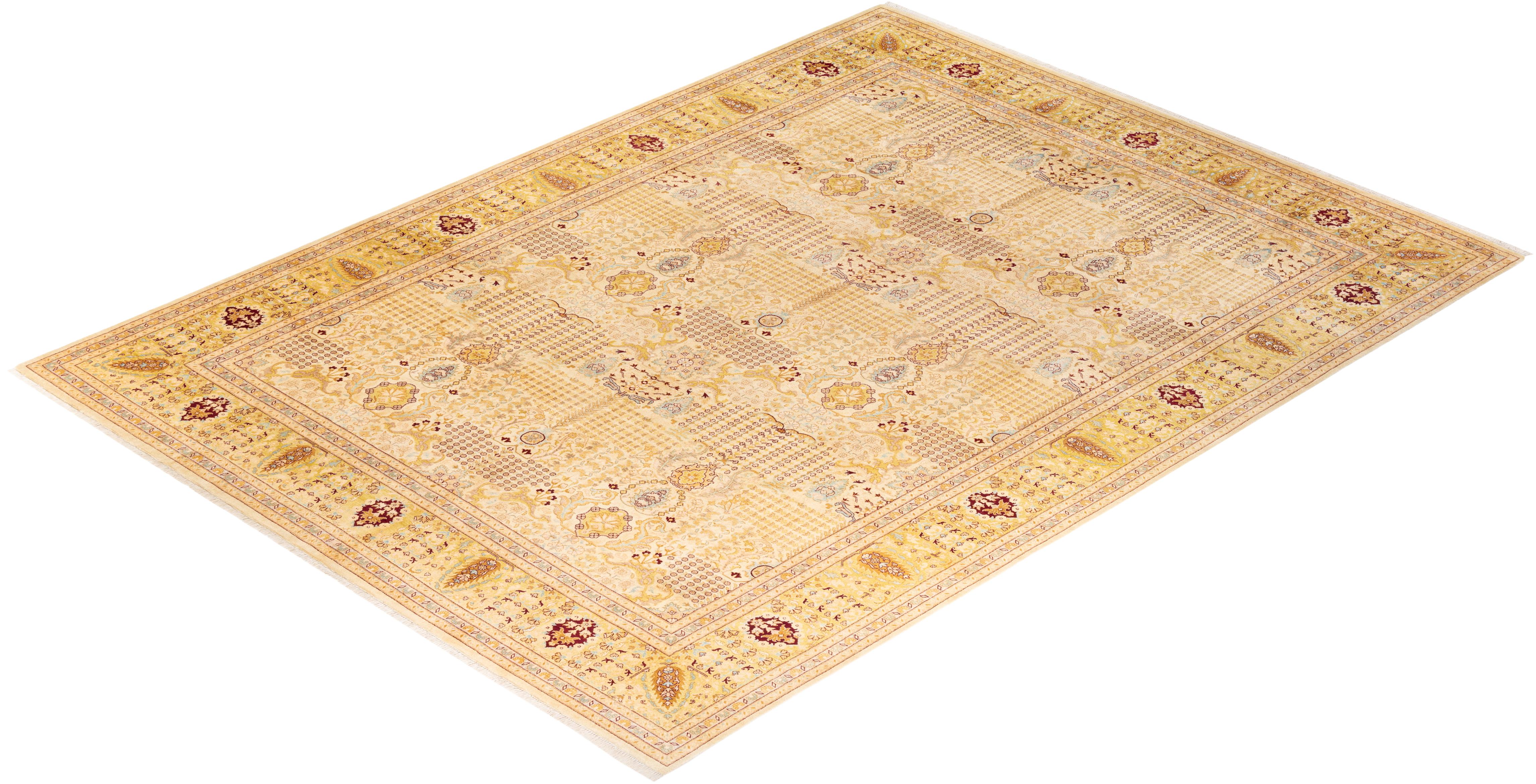 Tappeto orientale Mogul Ivory, unico nel suo genere e annodato a mano in vendita 2