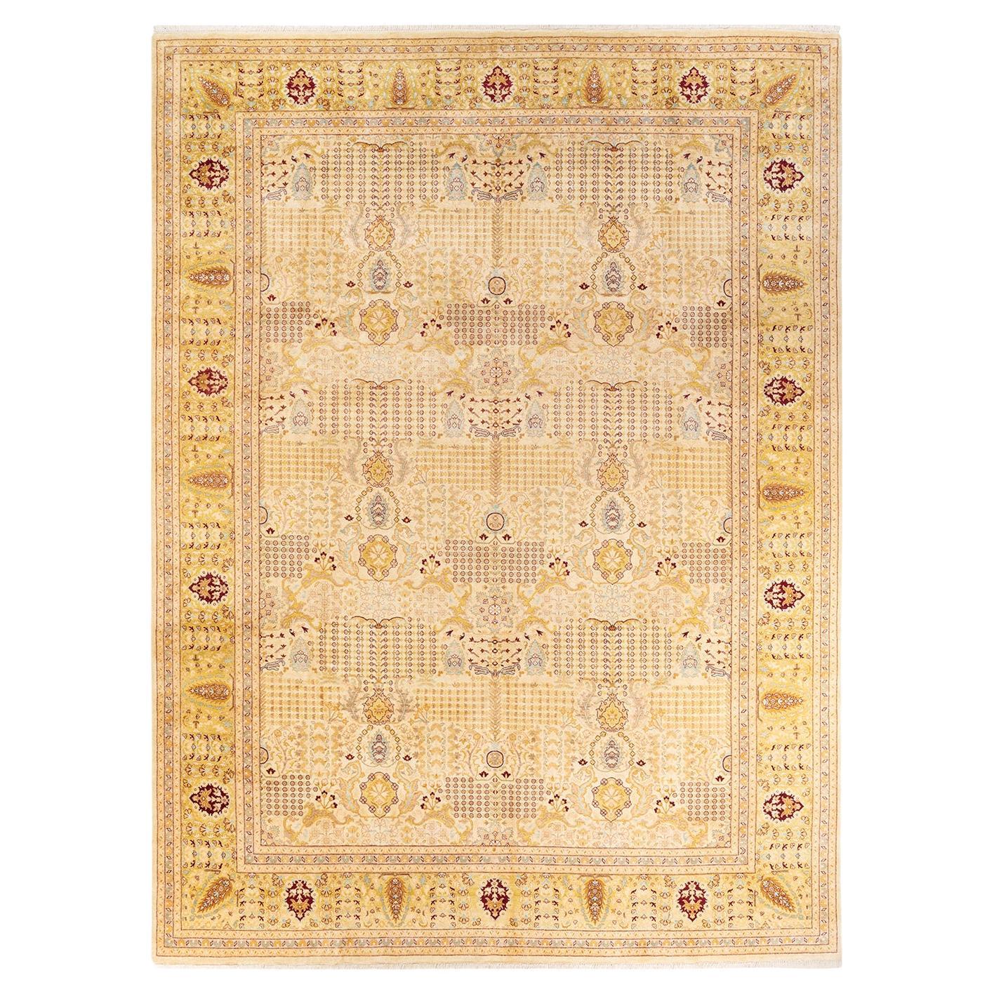 One-of-a-kind Hand Knotted Oriental Mogul Ivory Area Rug