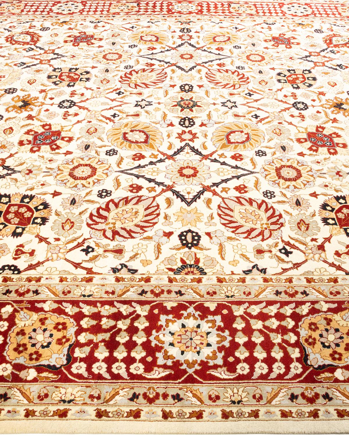 Tapis Oriental Mogul ivoire noué à la main unique en son genre Neuf - En vente à Norwalk, CT
