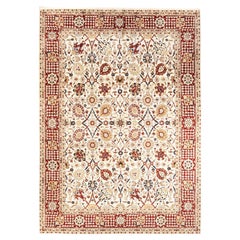 One-Of-A-Kind Hand Knotted Oriental Mogul Ivory Area Rug