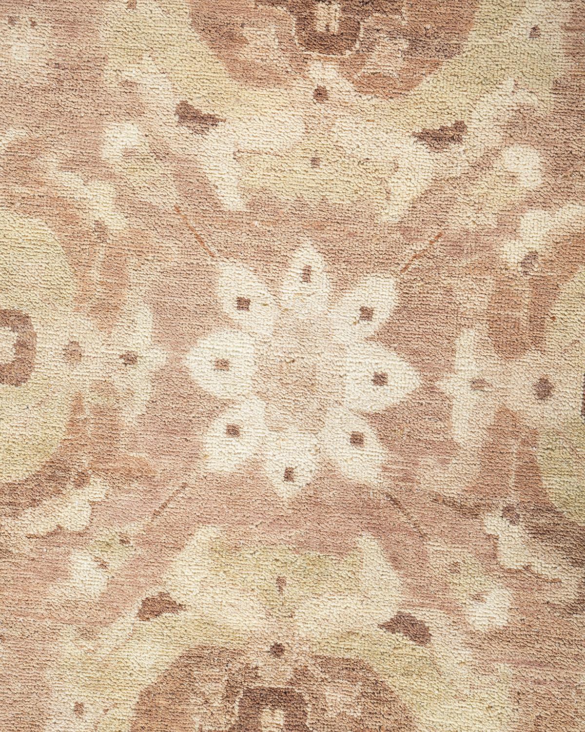 Pakistani One-of-a-kind Hand Knotted Oriental Mogul Ivory Area Rug For Sale