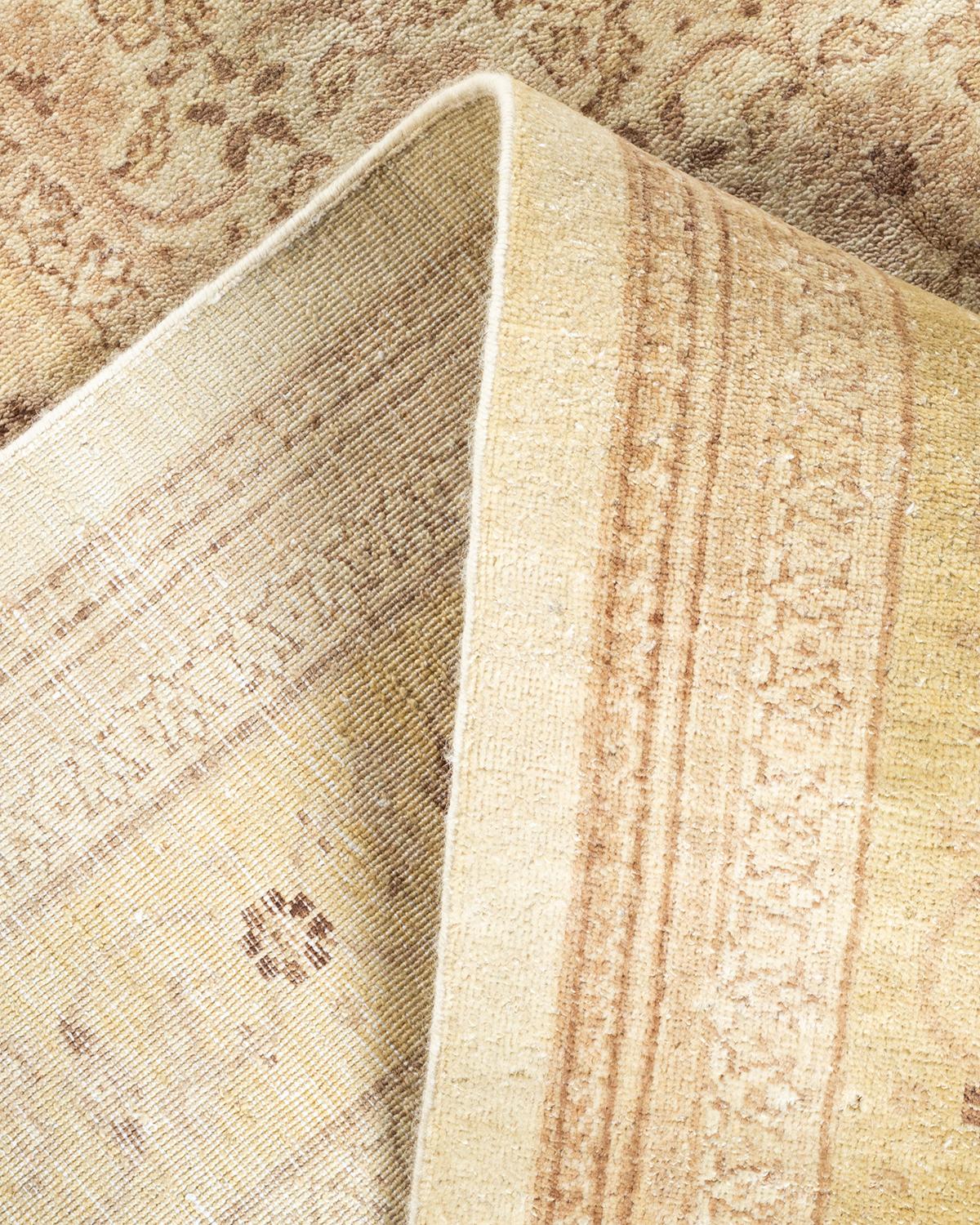 Wool One-of-a-kind Hand Knotted Oriental Mogul Ivory Area Rug For Sale