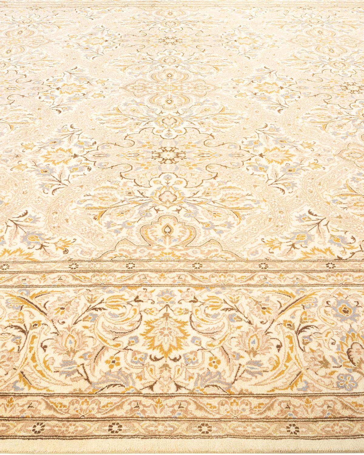 Tapis Oriental Mogul ivoire noué à la main, unique en son genre Neuf - En vente à Norwalk, CT