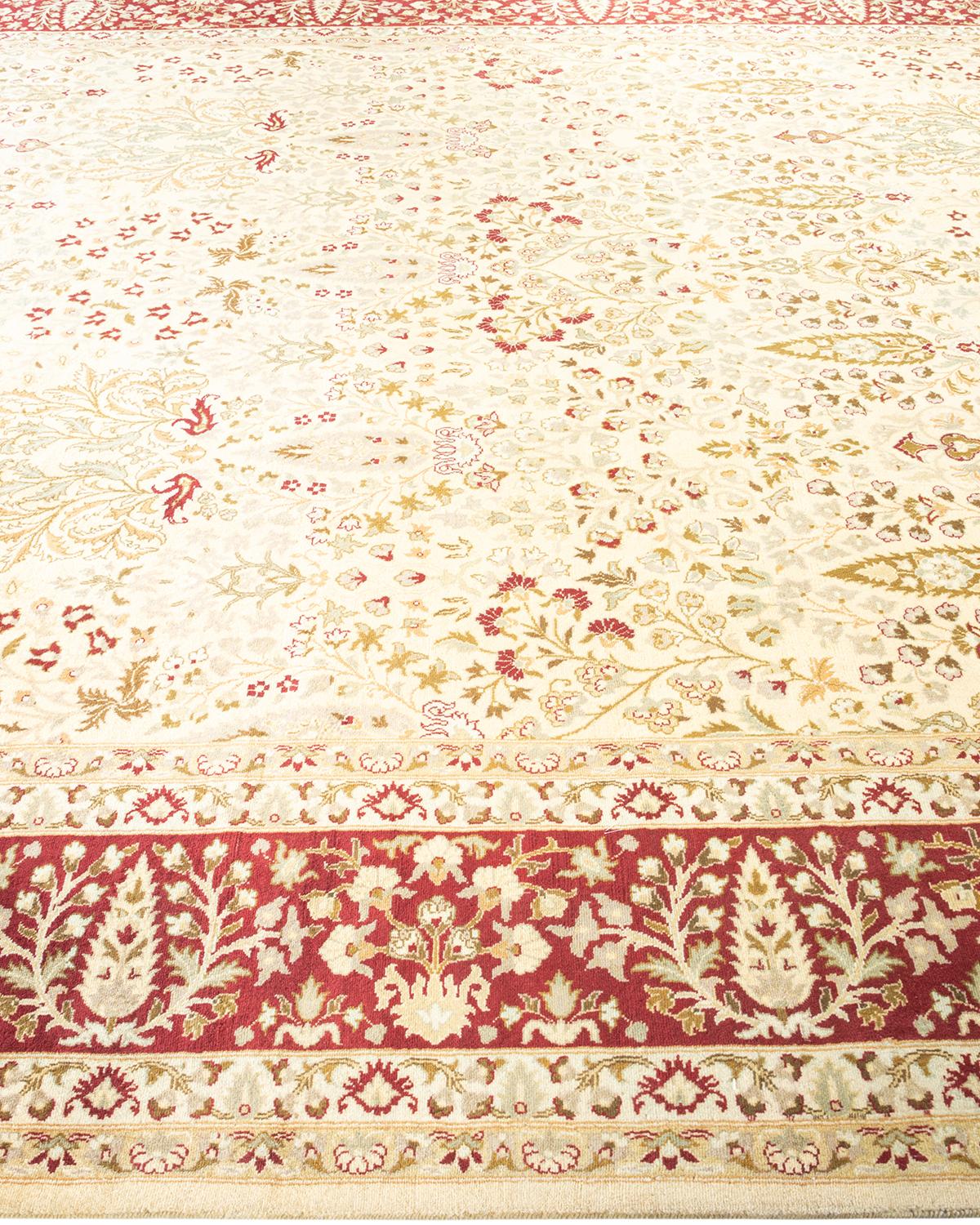 Handgeknüpfter orientalischer Mogul Elfenbeinfarbener Teppich, Unikat im Zustand „Neu“ im Angebot in Norwalk, CT