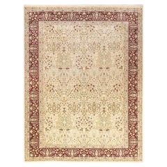 One-Of-A-Kind Hand Knotted Oriental Mogul Ivory Area Rug