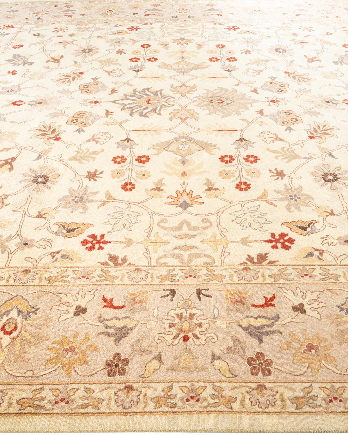 Tapis Oriental Mogul ivoire noué à la main unique en son genre Neuf - En vente à Norwalk, CT