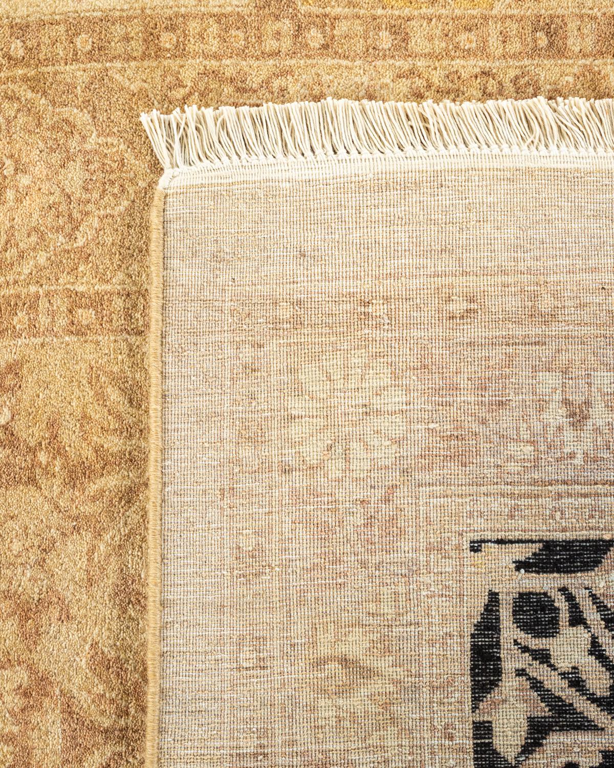 Contemporary One-of-a-kind Hand Knotted Oriental Mogul Ivory Area Rug For Sale