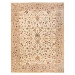 Tapis Oriental Mogul ivoire noué à la main unique en son genre