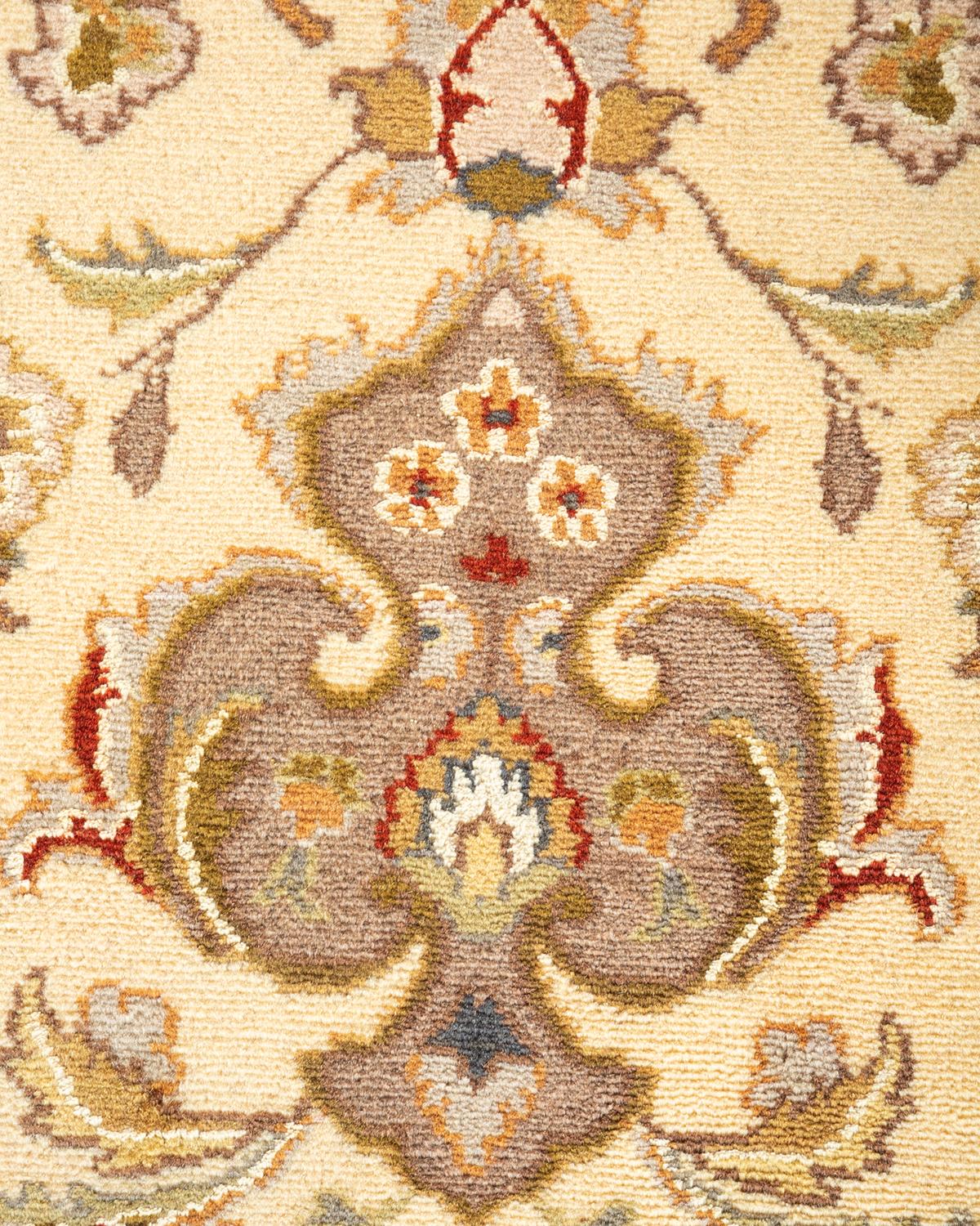 Pakistani One-of-a-kind Hand Knotted Oriental Mogul Ivory Area Rug For Sale