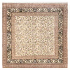 One-Of-A-Kind Hand Knotted Oriental Mogul Ivory Area Rug