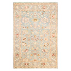 One-of-a-kind Hand Knotted Oriental Mogul Light Blue Area Rug