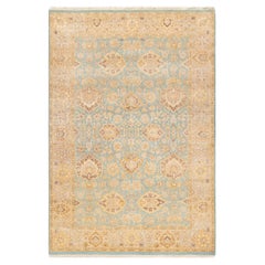 One-of-a-kind Hand Knotted Oriental Mogul Light Blue Area Rug