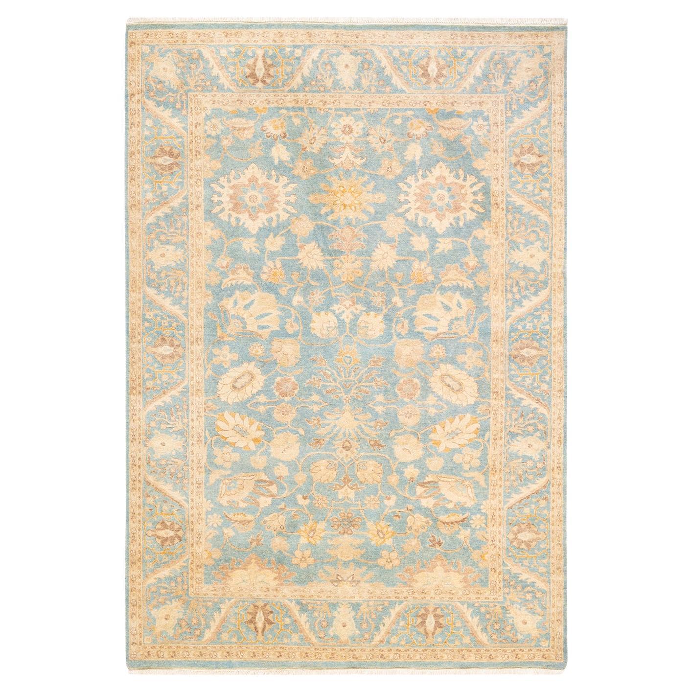 Oneofakind Hand Knotted Oriental Mogul Light Blue Area Rug For Sale
