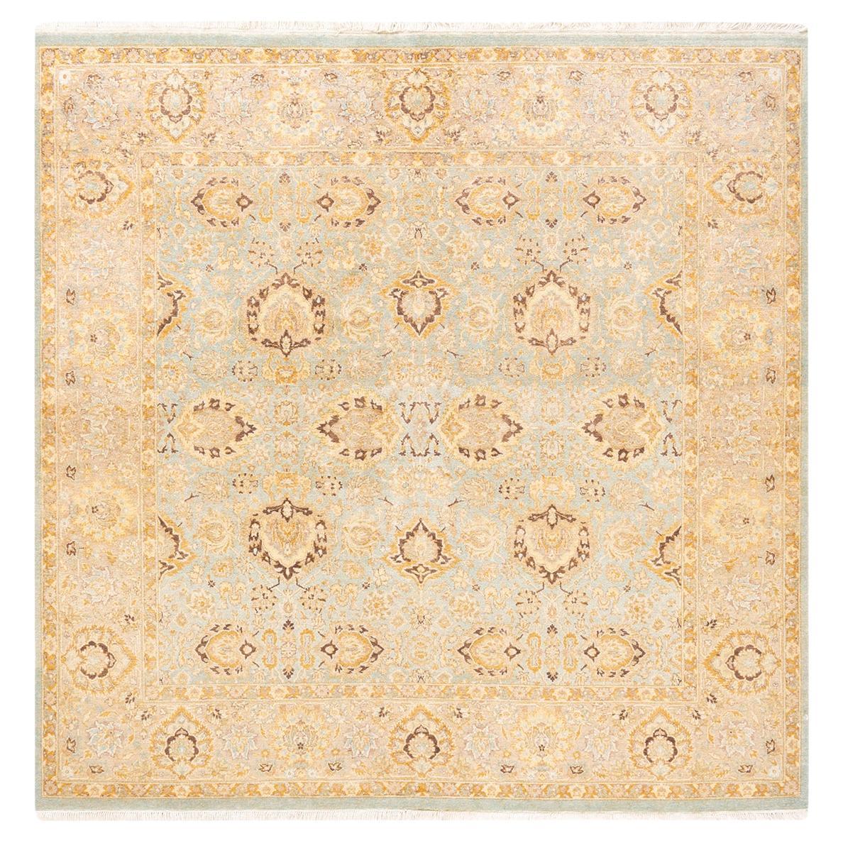 One-Of-A-Kind Hand Knotted Oriental Mogul Light Blue Area Rug For Sale