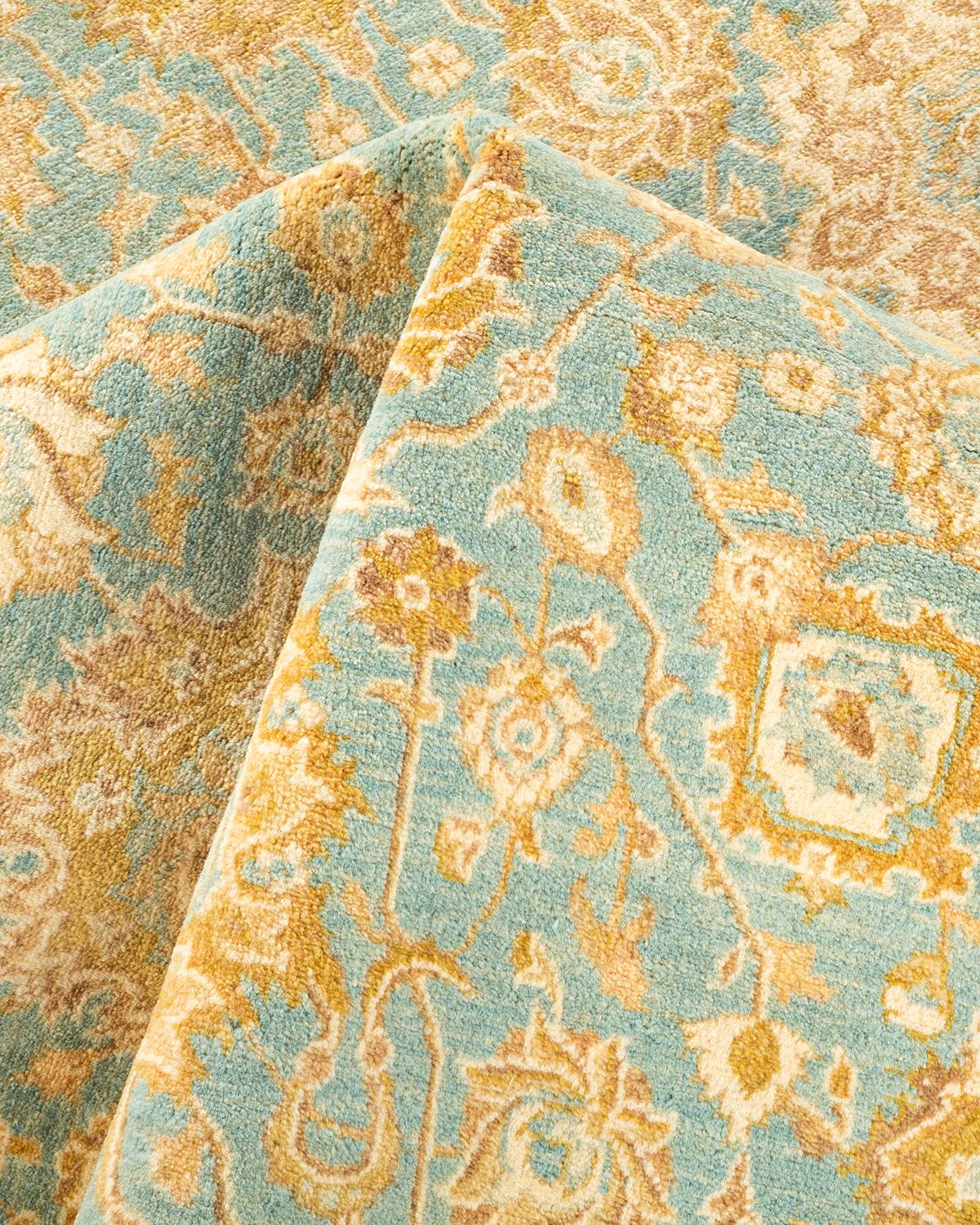 Tapis Oriental Mogul bleu clair noué à la main - Exemplaire unique en vente 1