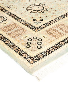 Handgeknüpfter orientalischer Mogul-Teppich in Hellblau, Unikat