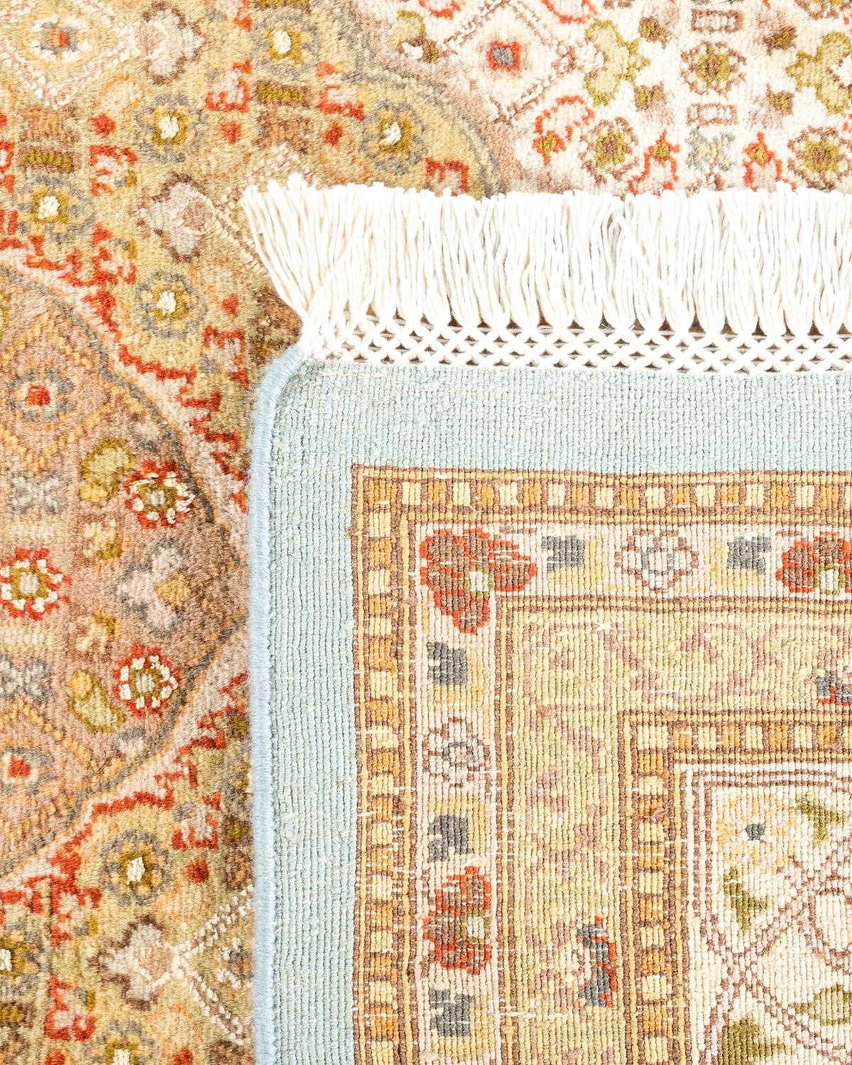 Handgeknüpfter orientalischer Mogul-Teppich in Hellblau, Unikat (21. Jahrhundert und zeitgenössisch) im Angebot