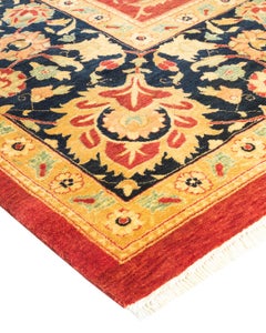 One-of-a-Kind Hand Knotted Oriental Mogul Orange Area Rug