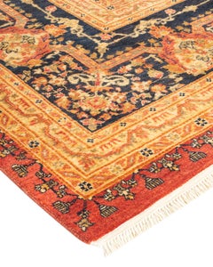 One-of-a-kind Hand Knotted Oriental Mogul Orange Area Rug