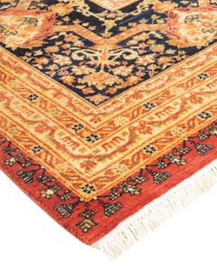 Einzigartiger handgeknüpfter orientalischer Mogul Orange Teppich 3,66 m x 4,66 m, Unikat