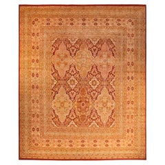 Tapis unique Oriental Mogul orange noué à la main 12' 4"" x 14' 1""