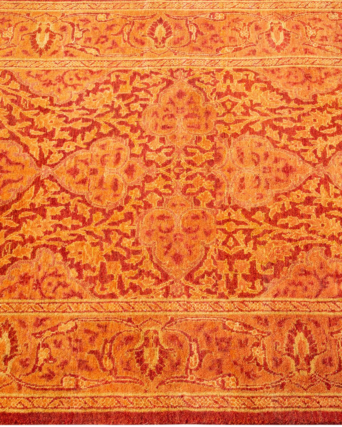 One-Of-A-Kind Hand Knotted Oriental Mogul Orange Area Rug 2' 6