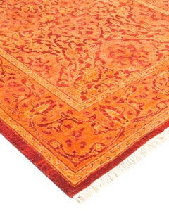 One-of-a-kind Hand Knotted Oriental Mogul Orange Area Rug
