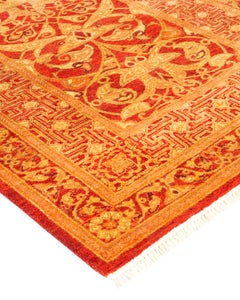 One-of-a-Kind Hand Knotted Oriental Mogul Orange Area Rug
