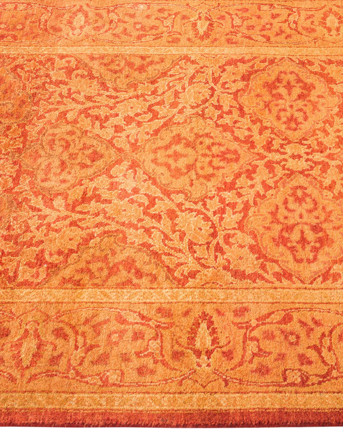 One-Of-A-Kind Hand Knotted Oriental Mogul Orange Area Rug 2' 7