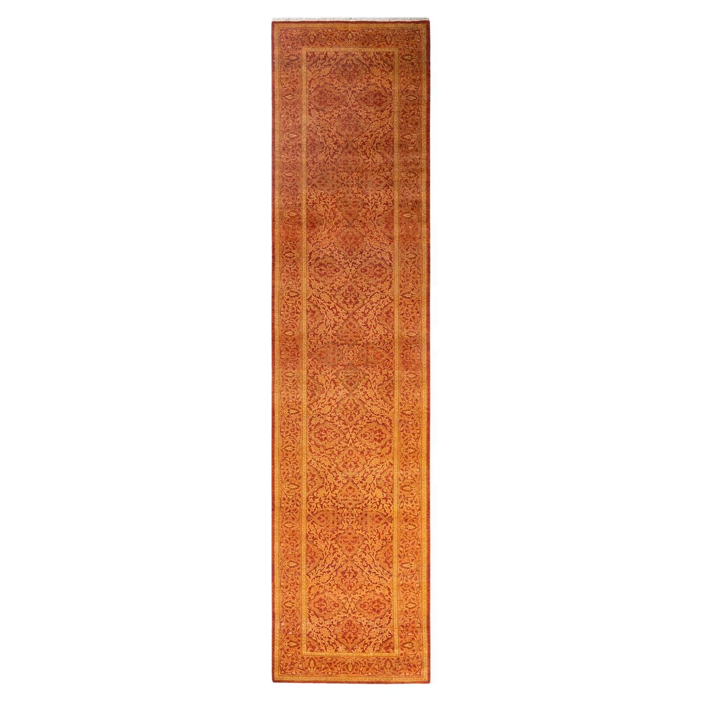 Tappeto orientale Mogul Orange, unico nel suo genere, annodato a mano, 2' 7" x 11' 7"