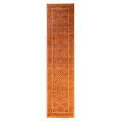 One-Of-A-Kind Hand Knotted Oriental Mogul Orange Area Rug 2' 7" x 11' 7"