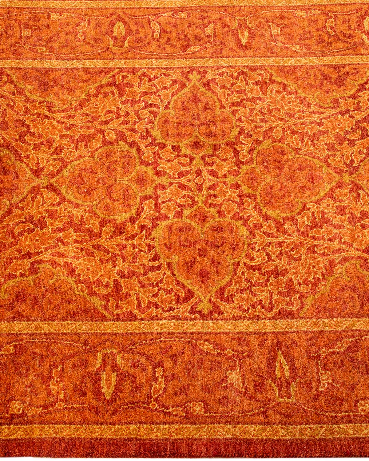 Tappeto orientale a mano unico nel suo genere, di colore arancione, 2' 7