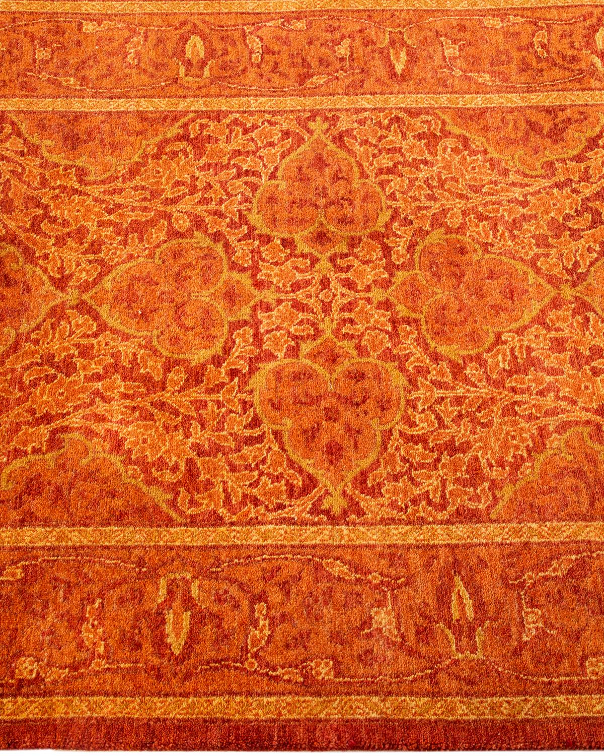 One-Of-A-Kind Hand Knotted Oriental Mogul Orange Area Rug 2' 7